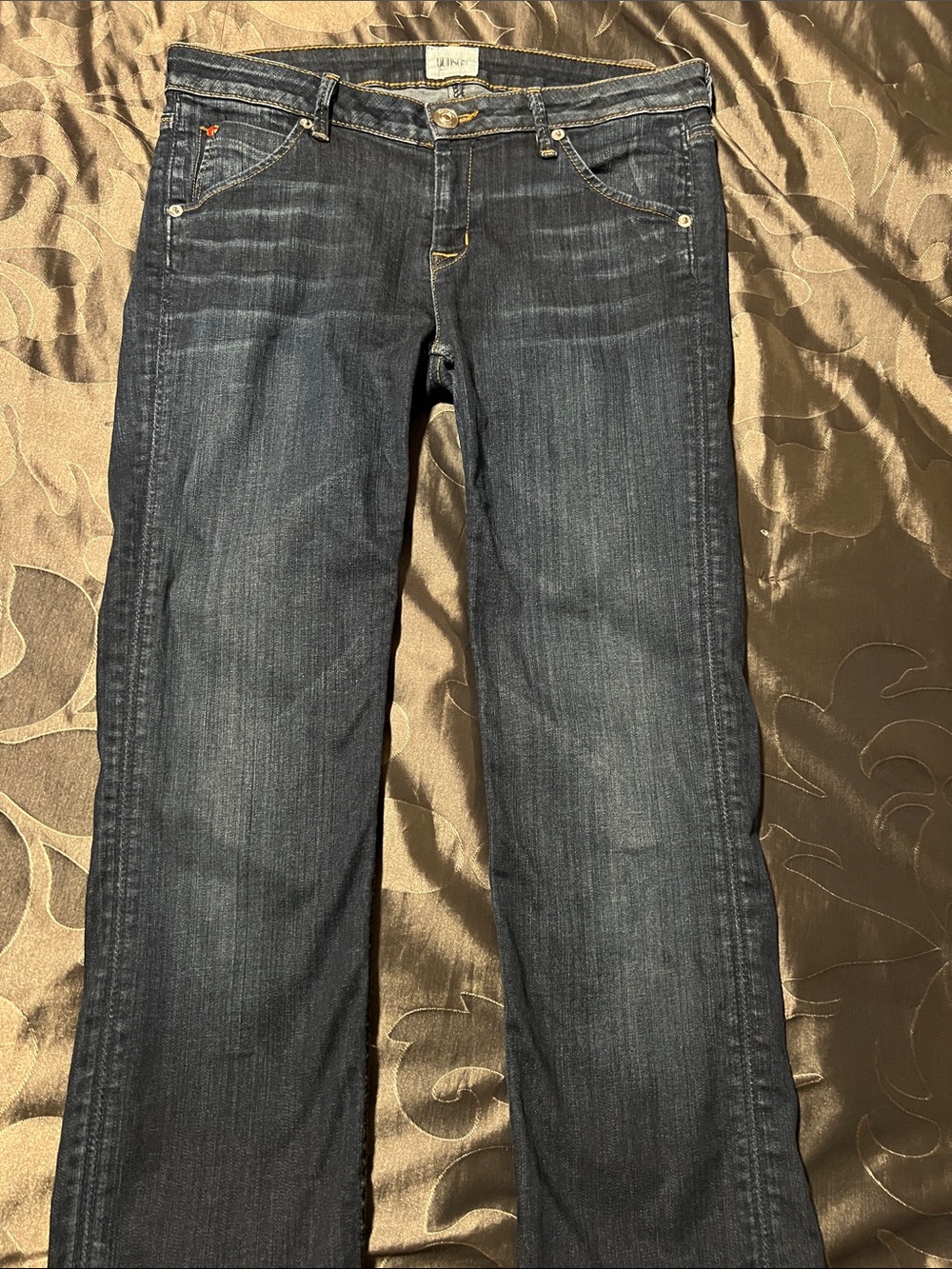 Y2K Hudson Jeans Carly Straight Leg Low Rise Flap Pockets Women’s 27 Dark Indigo